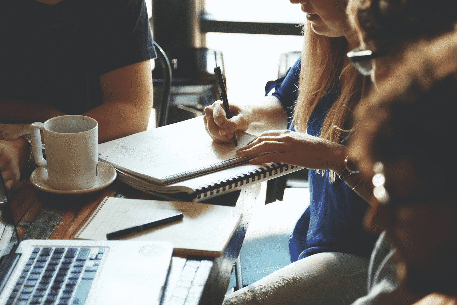 a group of students studying