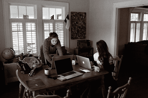 women running a small business in their kitchen