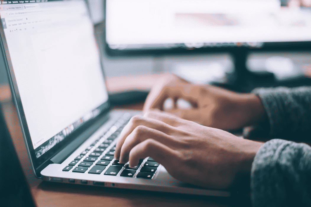 man working on a laptop