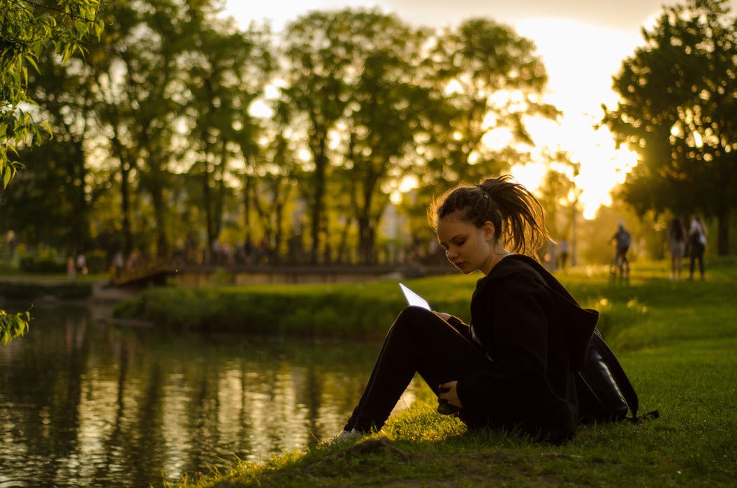 woman reading a book 